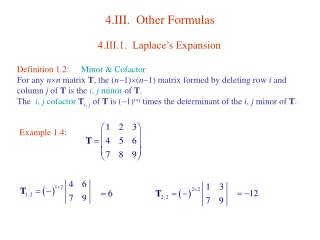 4.III. Other Formulas