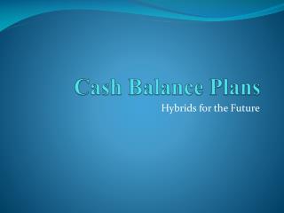 Cash Balance Plans