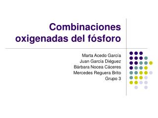 Combinaciones oxigenadas del fósforo