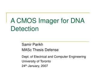 A CMOS Imager for DNA Detection