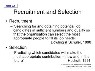 Recruitment and Selection