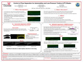 Control of Flow Separation for Automobiles and Low-Pressure Turbine (LPT) Blades