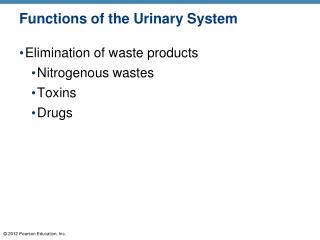 Functions of the Urinary System