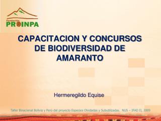 CAPACITACION Y CONCURSOS DE BIODIVERSIDAD DE AMARANTO