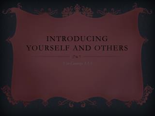 Introducing yourself and others