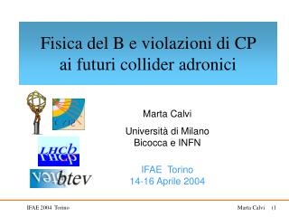 Fisica del B e violazioni di CP ai futuri collider adronici