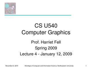 CS U540 Computer Graphics