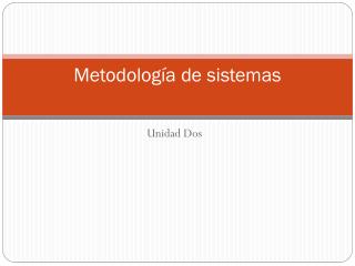 Metodología de sistemas