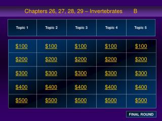 Chapters 26, 27, 28, 29 – Invertebrates B