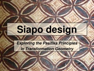 Siapo design