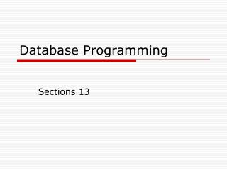 Database Programming