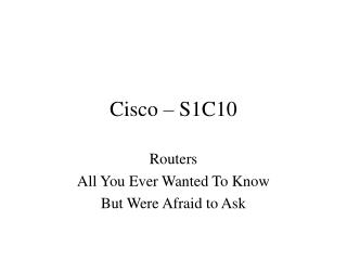 Cisco – S1C10