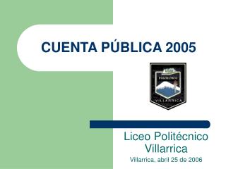 CUENTA PÚBLICA 2005