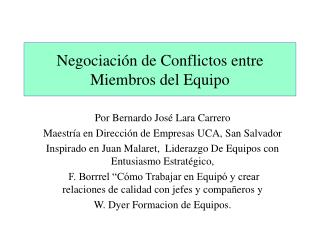 Negociación de Conflictos entre Miembros del Equipo