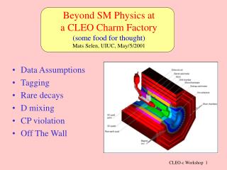 Beyond SM Physics at a CLEO Charm Factory (some food for thought) Mats Selen, UIUC, May/5/2001