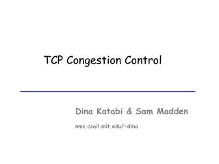 TCP Congestion Control