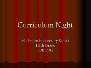 Curriculum Night