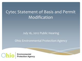 Cytec Statement of Basis and Permit Modification