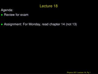 Lecture 18