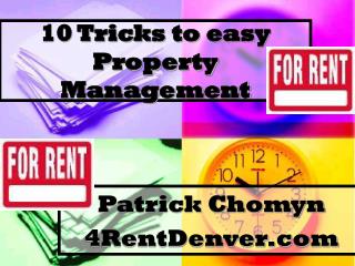 10 Tricks to easy Property Management