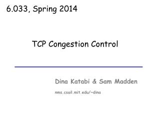 TCP Congestion Control