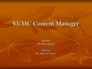 VUMC Content Manager