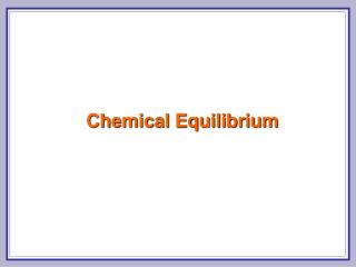 Chemical Equilibrium