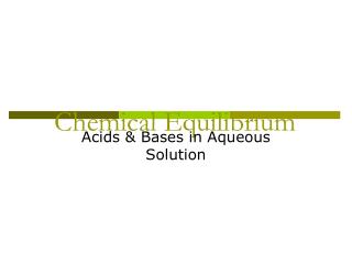 Chemical Equilibrium