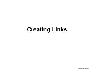 Creating Links