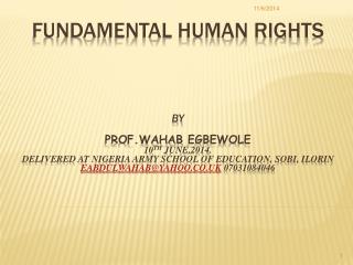 FUNDAMENTAL HUMAN RIGHTS