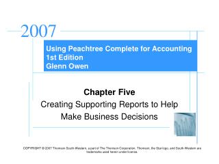 Using Peachtree Complete for Accounting 1st Edition Glenn Owen