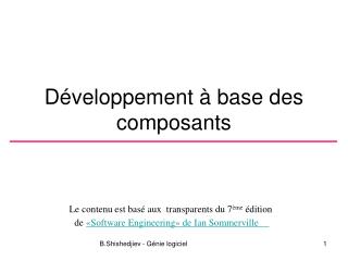 Développement à base des composants