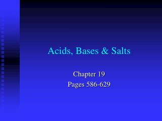Acids, Bases &amp; Salts