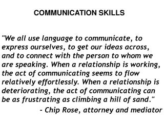 COMMUNICATION SKILLS