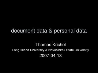 document data & personal data