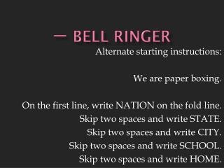 一 Bell Ringer