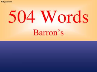 504 Words Barron’s