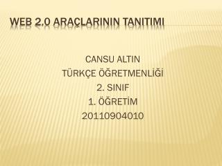 Web 2.0 Araçlarının Tanıtımı