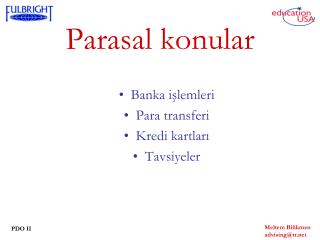 Parasal konular