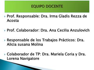 EQUIPO DOCENTE