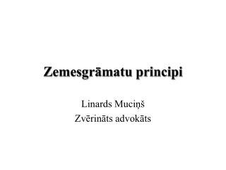 Zemesgrāmatu principi