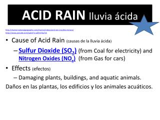 ACID RAIN lluvia ácida