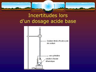 Incertitudes lors d’un dosage acide base