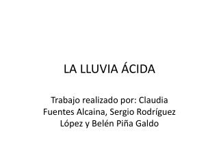 LA LLUVIA ÁCIDA