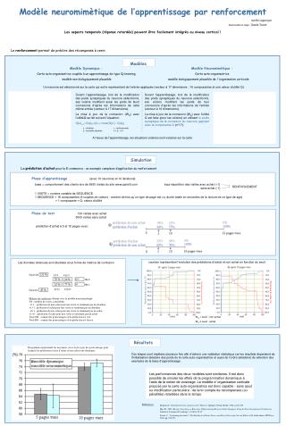 Modèle neuromimètique de l’apprentissage par renforcement