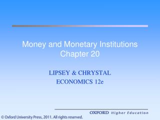 Money and Monetary Institutions Chapter 20