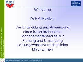 Workshop IWRM MoMo II