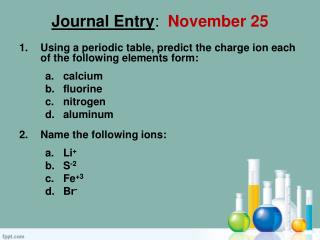 Journal Entry : November 25