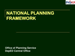 NATIONAL PLANNING FRAMEWORK