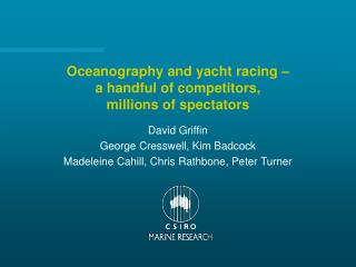 Oceanography and yacht racing – a handful of competitors, millions of spectators